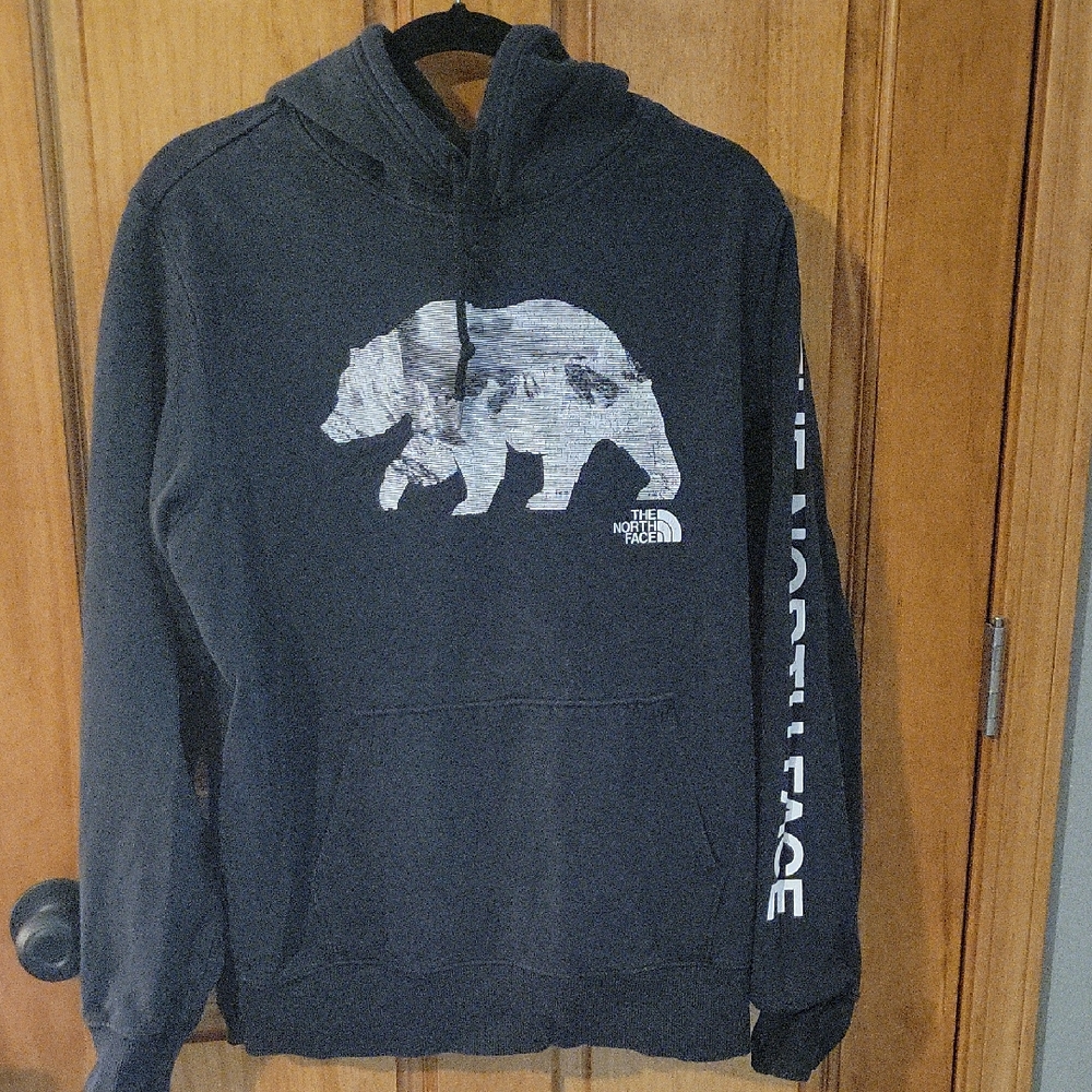 The North Face Charcoal Hoodie with Bear Design